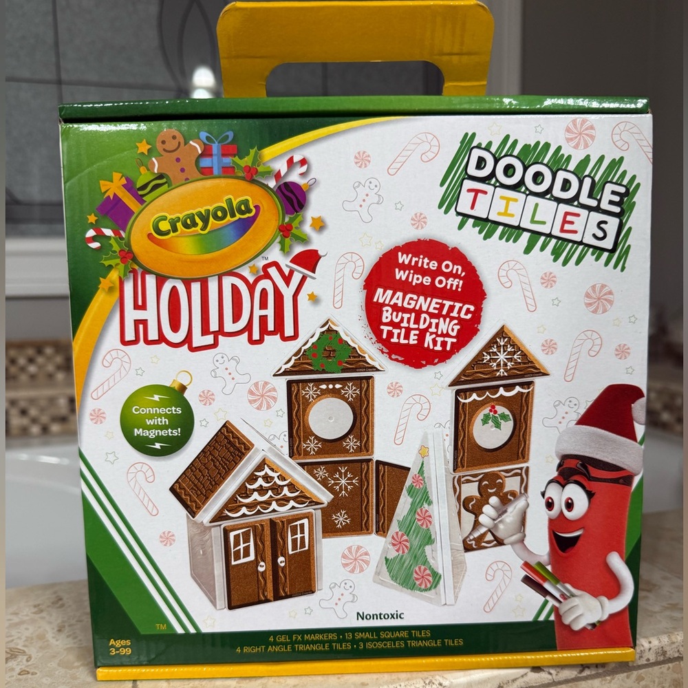 CreateOn Crayola Magnetic Tiles, Gingerbread Doodle, Set Of 24 Pieces